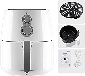 WYJW Mini Oil Free Low Fat Full-Automatic Multi-Functional Household Fryer Healthy and Delicious 1300w 3.5l-White