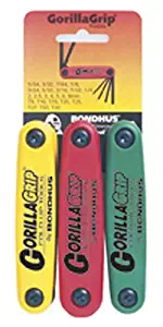 Bondhus 12533 GorillaGrip Hex and Star Fold-up Triple Pack, 12587 (2-8mm), 12589 (5/64-1/4-Inch) & 12634 (T9-T40)