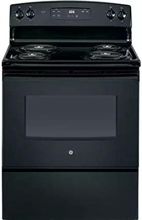 GE JBS360DMBB 30 Inch Freestanding Electric Range with 4 Coil Elements, 5 cu. ft. Primary Oven Capacity, in Black