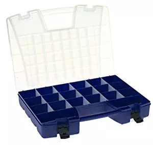 Akro-Mils 6318 Plastic Portable Hardware and Craft Parts Organizer, Large, Blue