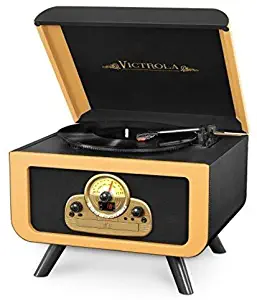 Victrola Tabletop Nostalgic Bluetooth Wooden Turntable Entertainment Center