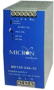 Micron, MD120-24A-1C, 5 Amp Ac100-240Vac Input 22-28 Power Supply