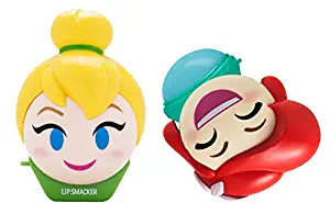 Lip Smacker Disney Emoji Lip Balm Duo, Tinkerbell & Ariel, Feisty Lemon & Tropical Shellfie Flavor