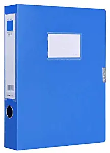 Document Box Plastic Archive Box Office Supplies, A4 File Boxes Plastic with Lid, Storage Folder Storage Box File Organizer, Height 55mm, Blue
