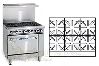 Imperial Commercial Restaurant Range 36" With 6 Burners 1 Convection Oven Nat Gas Model Ir-6-C