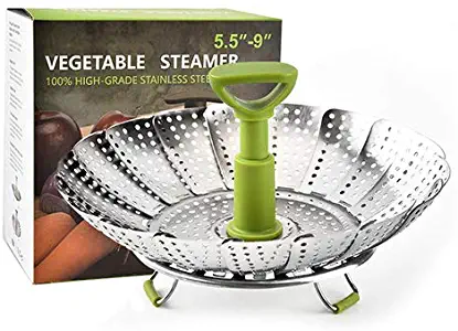 Steamer Basket Stainless Steel for Vegetable Fish Seafood Cooking, Expandable to Fit Various Size Pot (5.1" to 9")