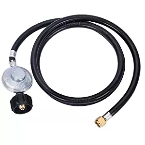 GasSaf 6 Feet Low Pressure Propane Regulator with CSA Certified LPG Hose Most LP Gas Grill, Heater and Fire Pit Table, 3/8 Female Flare Nut