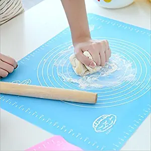 Extra Large Silicone Baking Mat for Pastry Rolling with Measurements Pastry Rolling Mat, Reusable Non-Stick Silicone Baking Mat (15.5''19.7')