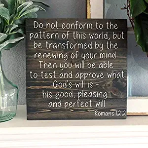RLIQUMQ Romans 12:2 Pallet Sign | Scripture Signs | Do Not Conform | Bible Verse Sign | Christian Decor | Christian Wood Sign