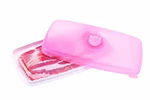 MSC International Joie Oink Oink Piggy Airtight Bacon Keeper Storage Container Pod, 1-Pound Capacity,Pink