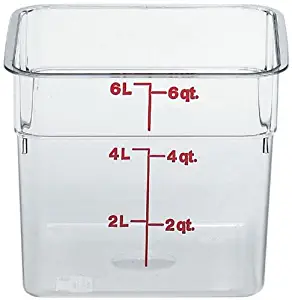 Cambro 6SFSCW135 Camsquare Food Container, 6-Quart, Polycarbonate, Clear, NSF