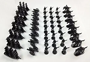 Napoleonic & Civil War Military Miniatures (Black): Plastic Toy Soldiers Set: Infantry, Cavalry, Artillery, Ships
