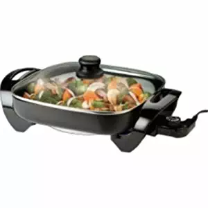 Brentwood SK-65 12" Black Non-Stick Electric Skillet With Glass Lid