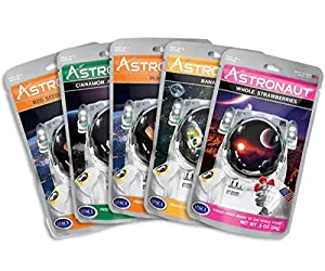 Astronaut Foods Freeze-Dried Fruit Variety Sampler, NASA Space Dessert, with Strawberries, Bananas, Peaches, Apples and Grapes, 5 Count