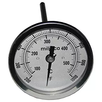 Bakers Pride M1013A Thermometer 3" Dia Temp Range 200-1000F 1/2 Mpt Bakers Pride Oven 621062