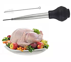 Silicone Bulb Turkey Baster Syringe Stainless Steel Marinade Injector With Needle And Cleaning Brush