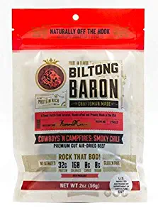 Biltong Baron Cowboys 'N Campfires Recipe, 2oz Bags (3 Bag Deal), A Cut Above Jerky with Pure Protein and No Sugar or Carbs, Keto and Paleo Diet Friendly