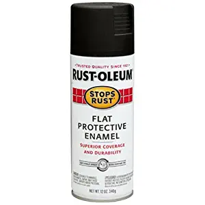 Rust-Oleum 7776830 Stops Rust Spray Paint, 12-Ounce, Flat Black