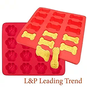 Charmed Dog Bone and paw print baking molds / ice tray ( Pack of 2)