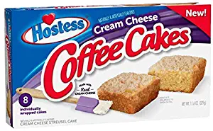 Hostess Coffee Cakes [One Box with 8 Snack Cakes] (Cream Cheese)