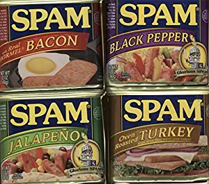Spam Bundle of Four Flavors - Turkey, Bacon, Black Pepper, and Jalapeno