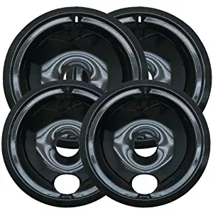 GE/Hotpoint Drip Pans 4-pc. Set - Black (2 Large/ 2 Small)