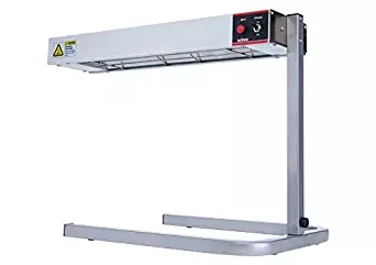 Winco ESH-1, 24L x 6W x 2-1/2H Aluminum 120V~60Hz, 500W, 4.2A Electric Countertop Strip Heater with Stand, Food Warmer, Side Dishes Heater, ETL