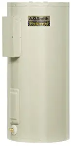 A.O. Smith DEL-20S Commercial Tank Type Water Heater, Light Duty Electric, 20 Gallon, Dura-Power Pre