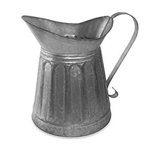 Colonial Tin Works 530042 CTW Metal Milk Pitcher Rustic Farmhouse Decor, Galvanized Steel, 12-inch Height, one Size, Silver