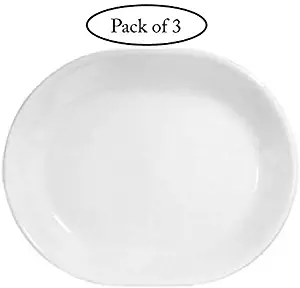 Corelle Livingware 12-1/4-inch Serving Platter, Winter Frost White-3-pack