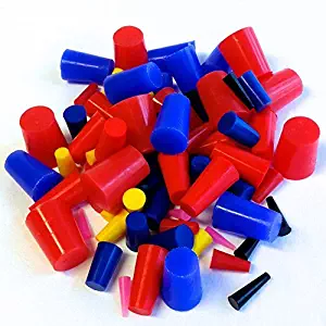 80 Pc 1/16" to 3/4" High Temp Silicone Rubber Tapered Plug Kit - Powder Coating Custom Painting Supplies