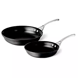 Calphalon Contemporary Hard-Anodized Aluminum Nonstick Cookware, Omelette Fry Pan, 10-inch and 12-inch Set, Black, New Version - 2018986