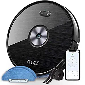 Wi-Fi Robot Vacuums, Muzili Robotic Vacuum Cleaner and Mop, 2-in-1 Robot, 120min Runtime with 1500pa Suction, Quiet 55dB Noise, 2 Boundary Strips, Self-Charging and Resumption for Hard Floors, Carpets