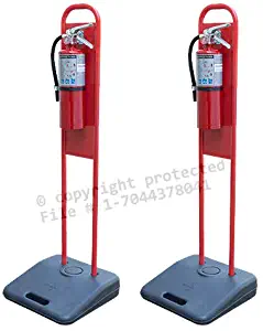(Lot of 2) Portable Fire Extinguisher Stands with NO EXTINGUISHERS