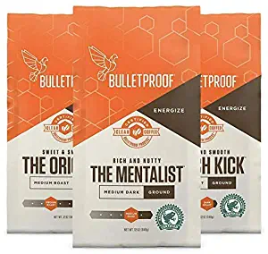Bulletproof Ground Variety Pack 3-pack Coffee, Premium Roast Clean Gourmet Organic single-origin Coffee, Rainforest Alliance Certified, Perfect for Keto Diet, One of Each.