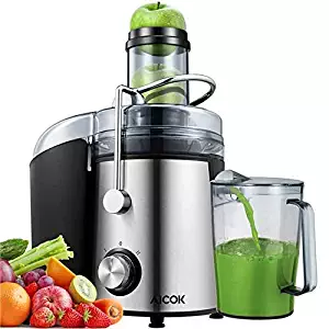 Aicok Juicer 1000W Powerful Juicer Machine Real 3’’ Whole Fruit and Vegetable Feeder Chute Juice Extractor, Dual Speeds Centrifugal Juicer, Anti-drip, Stainless Steel and BPA-Free