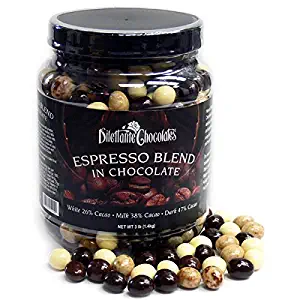 Chocolate Espresso Bean Blend - White, Milk & Dark Chocolate - 3lb Jar - by Dilettante