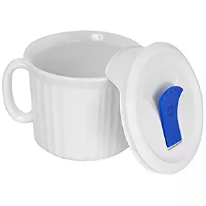 Corningware 20-Ounce Oven Safe Meal Mug with Vented Lid, French (Pack of 2)