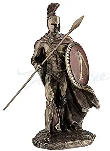 Leonidas Spartan King with Spear & Shield Statue
