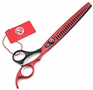 Purple Dragon 8.0 inch Professional Pet Grooming Scissors - Dog Chunker Shears - Adult Animal Thinning Hair Shears for Pet Groomer or Family DIY