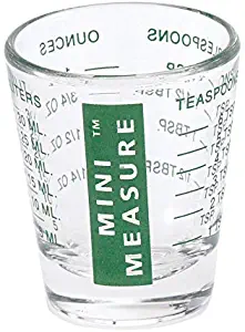 Kolder 13211GRN Mini Measure Heavy Glass, 20-Incremental Measurements Multi-Purpose Liquid and Dry Measuring Shot Glass, Green