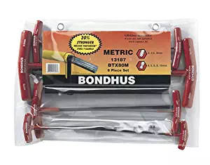 Bondhus 13187 Set of 8 Balldriver and Hex T-handles, sizes 2-10mm