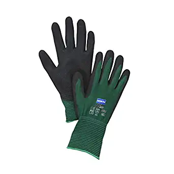 North by Honeywell NF35/8M North Flex Oil-Grip NF35 Foam Nitrile 2-Stage Palm Coated Gloves, 9, Natural Green, 8 (Pack of 12)