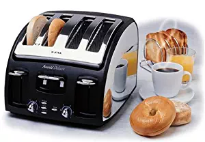 T-fal 532840 Avante Deluxe 4-Slice Toaster, Black/Chrome