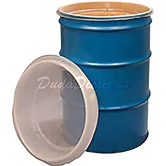 Duda Energy fs55:25u 55 gal EZ Strainer Insert, 25 Micron for Drum Barrel Filtering, Water Paint, Biodiesel, Wvo Wmo Vegetable Oil, 24" Length, HDPE