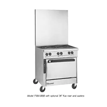 Southbend P36A-BBB Platinum Heavy Duty 36" Gas Range w/ (6) 35,000 BTU Open Burners with Manual Controls & Convection Oven Base