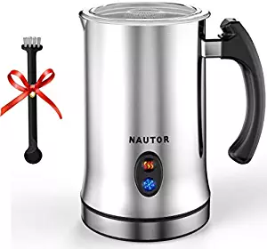 Milk Frother, Electric Milk Frother with Hot or Cold Functionality, Foam Maker, Silver Stainless Steel, Automatic Milk Frother and Warmer for Coffee, Cappuccino and Macchiato (Silver) (Silver)