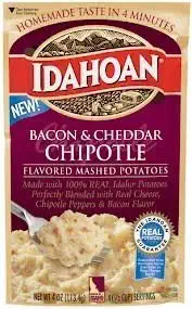 Idahoan Bacon & Cheddar Chipotle Flavored Mashed Potatoes (3) 4oz Packets