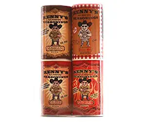Kenny's All Purpose Seasonings 8 ounce Gift Pack Original/Cajun/Texas Burn/Honey BBQ(pack of 4)