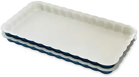 Nordic Ware 31022 Celebrations Stackable Loaf Pan, Set of 2, Navy, White